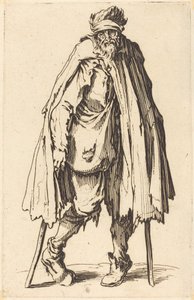 Koltuk değneği ve çuval ile dilenci by Jacques Callot