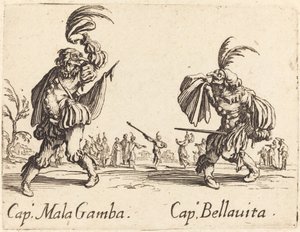 Kaptan Mala Gamba ve Kaptan Bellavita by Jacques Callot