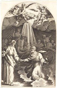 Suda Yürüyen İsa [birinci plaka] by Jacques Callot