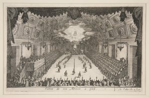Kavga? Bariyer, Majestelerinin yaya girişi by Jacques Callot
