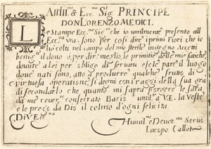 Don Lorenzo de' Medici'ye Adanmışlık by Jacques Callot