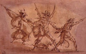 Şeytan Silahşörler (kağıt üzerine kalem ve mürekkep) by Jacques Callot