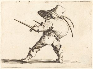 Kılıç ve Hançerli Düellocu by Jacques Callot
