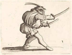 İki Kılıçlı Düellocu by Jacques Callot