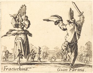 Fracischina ve Gian Farina by Jacques Callot