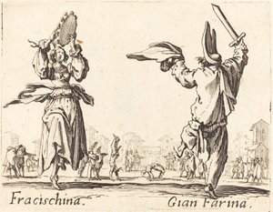 Fracischina ve Gian Farina by Jacques Callot