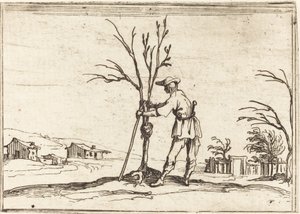 Bir Ağacı Budayan Bahçıvan by Jacques Callot