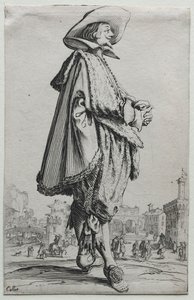 Beyefendi Elleri Sıkışmış Profilde Duruyor. by Jacques Callot