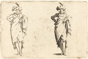 Beyefendi El Kalça Üzerinde Önden Görüntülendi by Jacques Callot