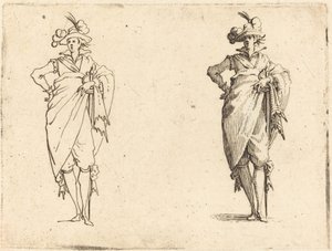 Beyefendi El Kalça Üzerinde Önden Görüntülendi by Jacques Callot