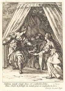 Holofernes Başkanı ile Judith by Jacques Callot