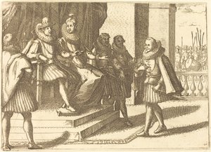 Kral ve Kraliçe Türkler Hakkında Danışmada by Jacques Callot
