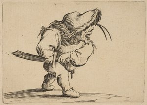 LHomme SApprêtant bir Tirer oğlu Saber Adam Kılıcını Çekmeye Hazırlanıyor, Varie Fig..., 1616-22. by Jacques Callot