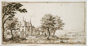 La Vieille Malgrange (kağıt üzerine kalem ve kahverengi mürekkep) by Jacques Callot