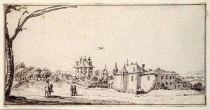 La Vieille et la Neuve Malgrange (kağıt üzerine kalem ve kahverengi mürekkep) by Jacques Callot