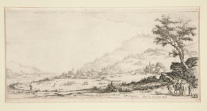 Giovanni de Medici için Manzaralardan Av Kuşları by Jacques Callot