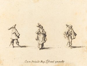 Tüylü Bayan ve İki Beyefendi by Jacques Callot