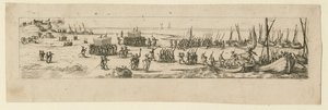 La Rochelle kuşatmasında birliklerin inişi, 1630 by Jacques Callot