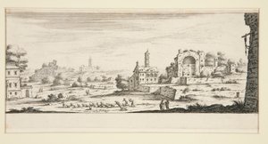 Büyük binalar ile manzara by Jacques Callot
