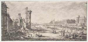 Paris'in iki harika manzarası: Louvre Manzarası by Jacques Callot