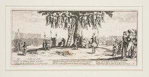 Savaşın büyük sefaletleri: N. 11 - Asılı by Jacques Callot