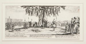 Savaşın büyük sefaletleri: N. 11 - Asılı by Jacques Callot