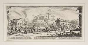 Savaşın büyük sefaletleri: No. 7 - Yağmalama ve yakma by Jacques Callot