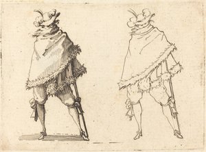 Mantosuna Sarılmış Adam, c. 1617. by Jacques Callot