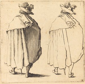 Pelerinli Adam, Arkadan Göründü by Jacques Callot
