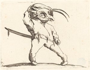 Bükülmüş Ayaklı Maskeli Adam by Jacques Callot