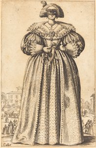 maskeli asil kadın by Jacques Callot