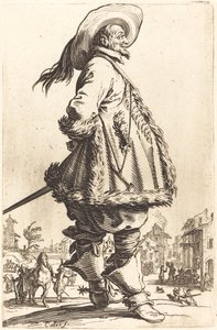 Mantosu Kürklü, Ellerini Arkasında Tutan Soylu Adam, c. 16201623. by Jacques Callot