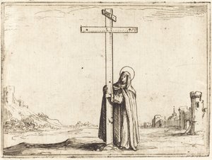 Kutsal Haçı Kucaklayan Rahibe, 1628. by Jacques Callot