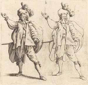 Büyük Tüylü Memur, Önden Görünüm by Jacques Callot