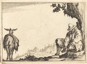 Ayakkabısını Çıkaran Köylü by Jacques Callot