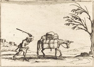 Eşeğini Kırbaçlayan Köylü by Jacques Callot