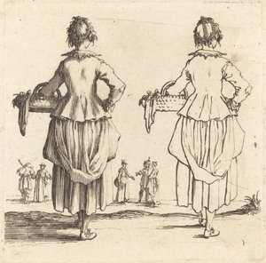 Sepetli Köylü Kadın, Arkadan Göründü by Jacques Callot