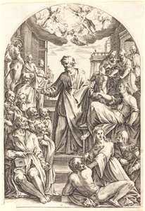 Peter Raising Tabitha, 16081611. by Jacques Callot