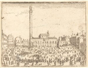 Piazza Publicca, Siena. by Jacques Callot