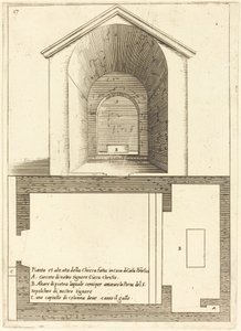 Caiaphas Evi yakınlarındaki Kilisenin Planı ve Yüksekliği by Jacques Callot