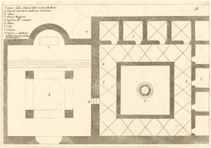Annas Evi yakınlarındaki kilisenin planı, 1619. by Jacques Callot