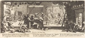 Büyük Bir Çiftlik Evini Yağmalamak by Jacques Callot