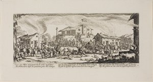 Bir Köyü Yağmalamak ve Yakmak, Savaşın Sefaletleri'nden yedinci plaka by Jacques Callot