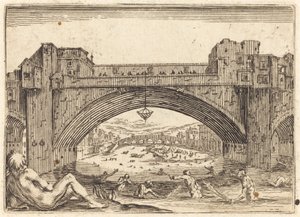 Ponte Vecchio, Floransa, c. 1622. by Jacques Callot