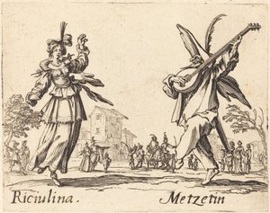 Riciulina ve Metzetin by Jacques Callot