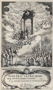 Cennetin kapısında acele eden azizler ve azizler - kompozisyon ve gravür Jacques Callot (1592-1635) by Jacques Callot
