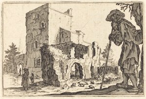 Çoban ve Harabeler, c. 1622. by Jacques Callot