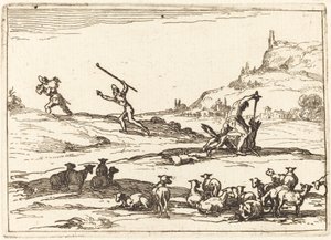 Sürülerini Savunan Çobanlar by Jacques Callot