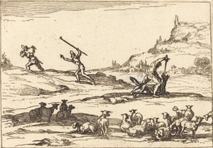Sürülerini Savunan Çobanlar by Jacques Callot