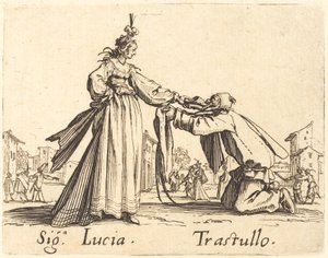 işaretler Lucia ve Trastullo by Jacques Callot